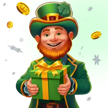 Leprechaun holding a green gift box